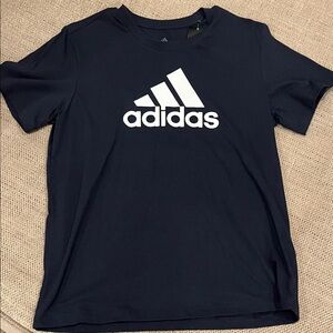 Adidas Dark Blue Tee with White Logo